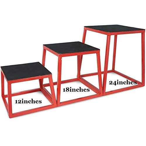 Efit Metal Plyo Table Metal Plyo Platform Step Table for Home & Gym Exercise Set Non Slip Jumping Stepper Platform Table Athletes Workout Pack of 3